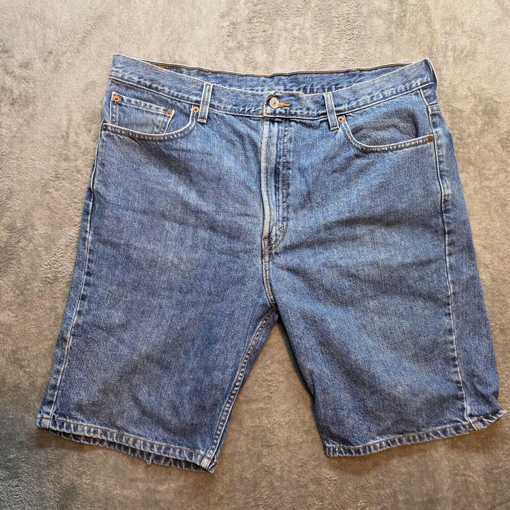 Levi's 505 Denim Shorts Mens 40 Blue Medium Wash Regular Fit Bermuda 5 Pocket